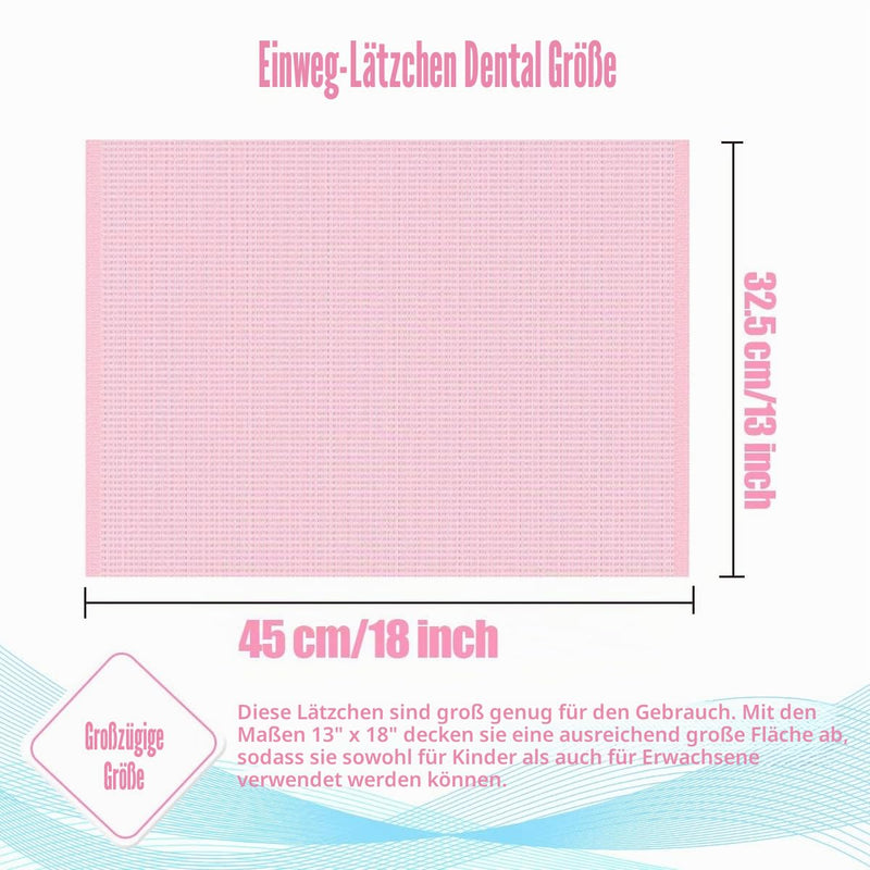 Pack of 60 Disposable Dental Boxes for Patients, 13 x 18, 3-Layer Waterproof Piercing Tattoo Paper Napkin Cloth for Dental Clinic, Tattoo Station and Salon (Pink) pink