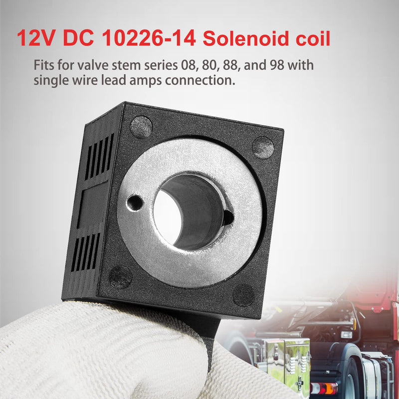 [Australia - AusPower] - Solenoid Coil 10226-14 12V DC for Deltrol, Hydraulic Power Unit Lift Dump, 16W, (1/2)，Fits Valve Stem Series 08, 80, 88, and 98 with Single Wire Lead 