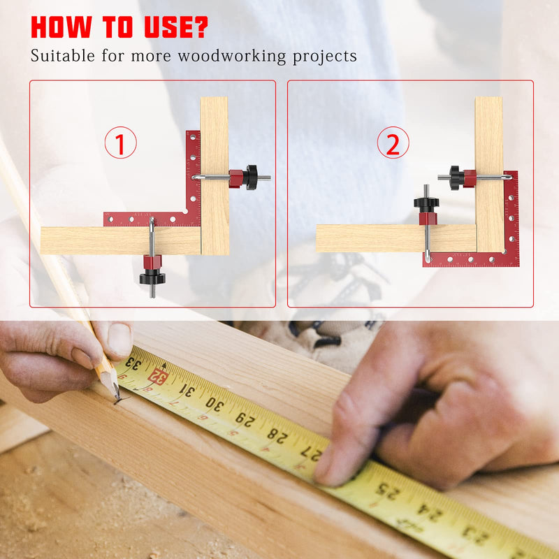 [Australia - AusPower] - 90 Degree Clamp Aluminum Alloy Corner Clamps for Woodworking,5.5" x 5.5"Carpenter Right Angle Clamping Square Tools for Box,Shelves,Picture frames,Drawers Cabinets Position (4 PACK) 14x14cm 4Pack 