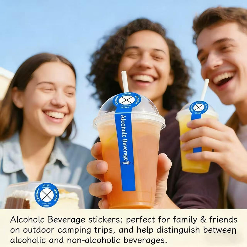 Tamper Proof Stickers, 500 pcs Alcohol to-Go Drink Straw Tamper Proof Stickers Alcoholic Beverage Lid Labels 1x 9'' Safe Secure Tamper Evident Safety Seals for Alcohol Cups Drink Lids Seal Freshness