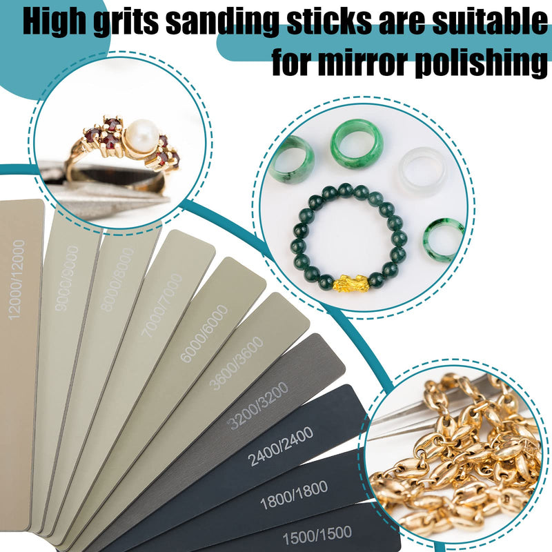 [Australia - AusPower] - Honoson Pack of 20 Sanding Rods for Plastic Models Polishing Assorted Metal and Wood Polishing Rods Model Making Tool Mini Finger Grinder (Low and High Grit, Classic Style) (196) Low and high grit 