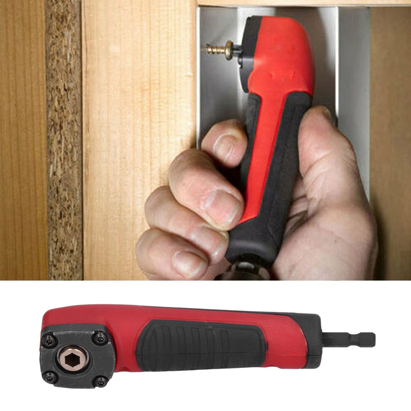 [Australia - AusPower] - Shockwave Right Angle Adapter, Multifunctional Red 90 Degree Impact Driver Drill Adapter Right Angle Drill Attachment Adapter 