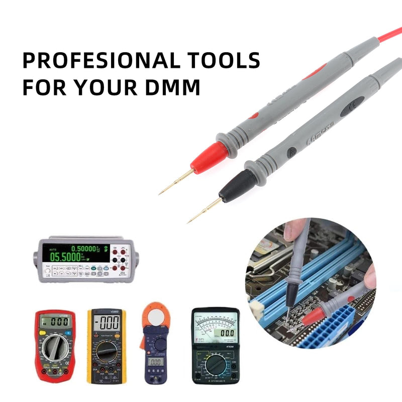 [Australia - AusPower] - DIANN Multimeter Test Leads Kit Banana Plug with Push On Alligator Clips Precision Sharp Probes 1000V 20A Digital Electrical Test Probes 