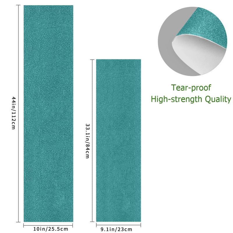 Plain Dark Teal Green Solid Color Skateboard Grip Tape 44x10 Inch Anti-Slip Waterproof Sandpaper Griptape Sheet Sticker for Longboard, Scooter, and Rollerboard Deck 44.1x10.1 Inch