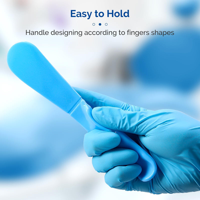[Australia - AusPower] - JMU Dental Mixing Spatula, 10pieces Autoclavable Plastic Dental Mixer Spatula for Alginate Impression Plaster Materials, Blue 10 