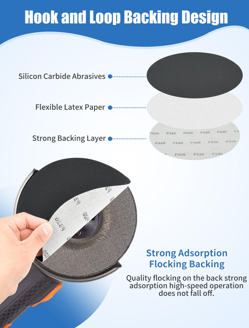 [Australia - AusPower] - 180 mm Sandpaper Grit 320/400/600/800 for Wet Sanding, Pack of 20 Sanding Sheets for Car Paint Repair, Metal Polish & Wood Surfaces 0 hole, grit 320/400/600/800 