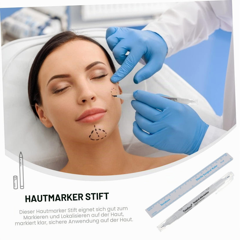 ULTECHNOVO Pack of 10 Medical Double Head Skin Markers for Surgical Marking and Eyebrow Mapping Waterproof Tattoo Pens Precise Lines