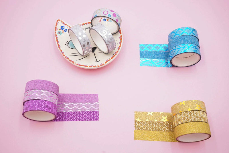 Phantomon Washi Tape Craft Tape Set 30 Roll Wide Decorative Tape for Art, DIY Decor, Scrapbook, Glitter Washi Masking Tape