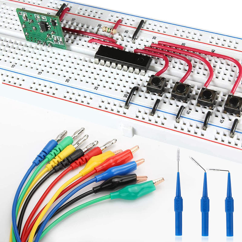 [Australia - AusPower] - Sumnacon 30Pcs Back Probe Kits - Banana Plug to Alligator Clip Test Leads with Wire Piercing Probes Alligator Clips, 15Pcs Back Probe Pins for Automotive Circuit Electrical Diagnostic Testing 