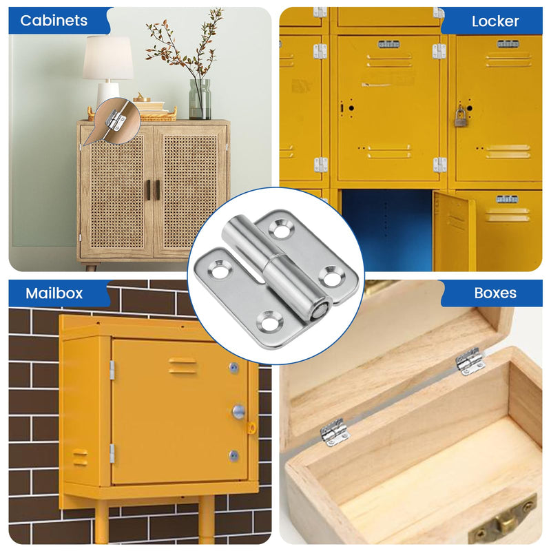 [Australia - AusPower] - 4 Pcs 1.5 Inch Stainless Steel Lift Off Hinges, Detachable Small Slip Joint Flag Hinges with Screws for Wooden Metal Doors Cabinet Doors Metal Boxes (Left Handed) 