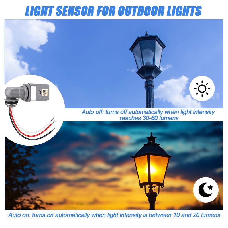 [Australia - AusPower] - 2 Packs Swivel Mount Outdoor Photocell Sensor, Photoelectric Switch for Back Yard Lighting 