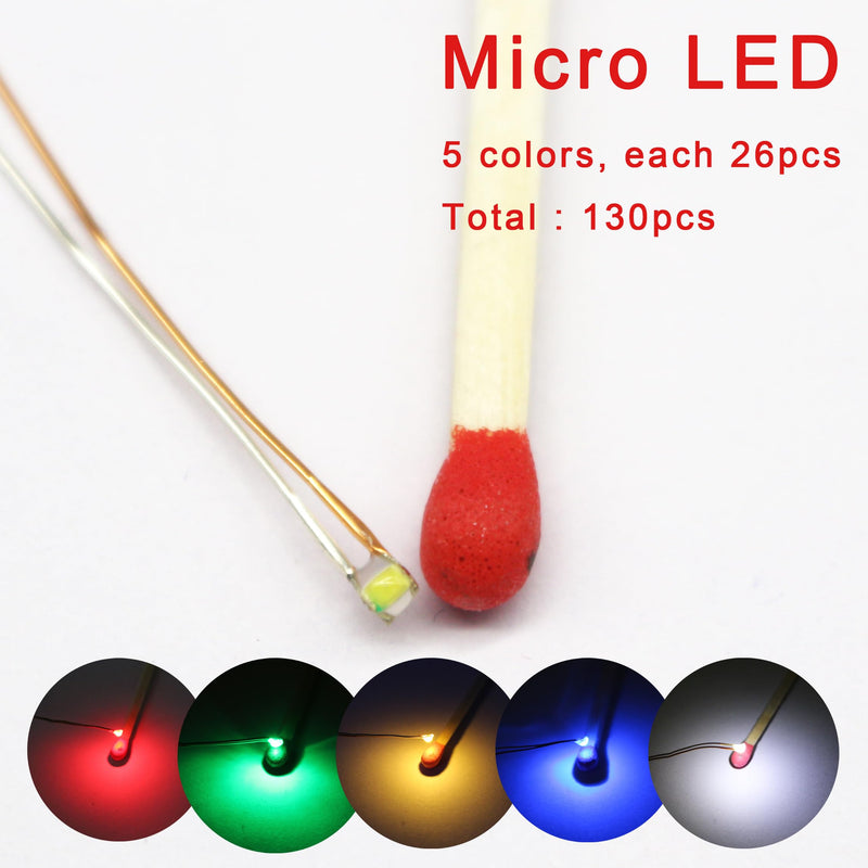 [Australia - AusPower] - 130pcs Wired 0603-Mix LED Set (9) Mix 5 Colors 130pcs 