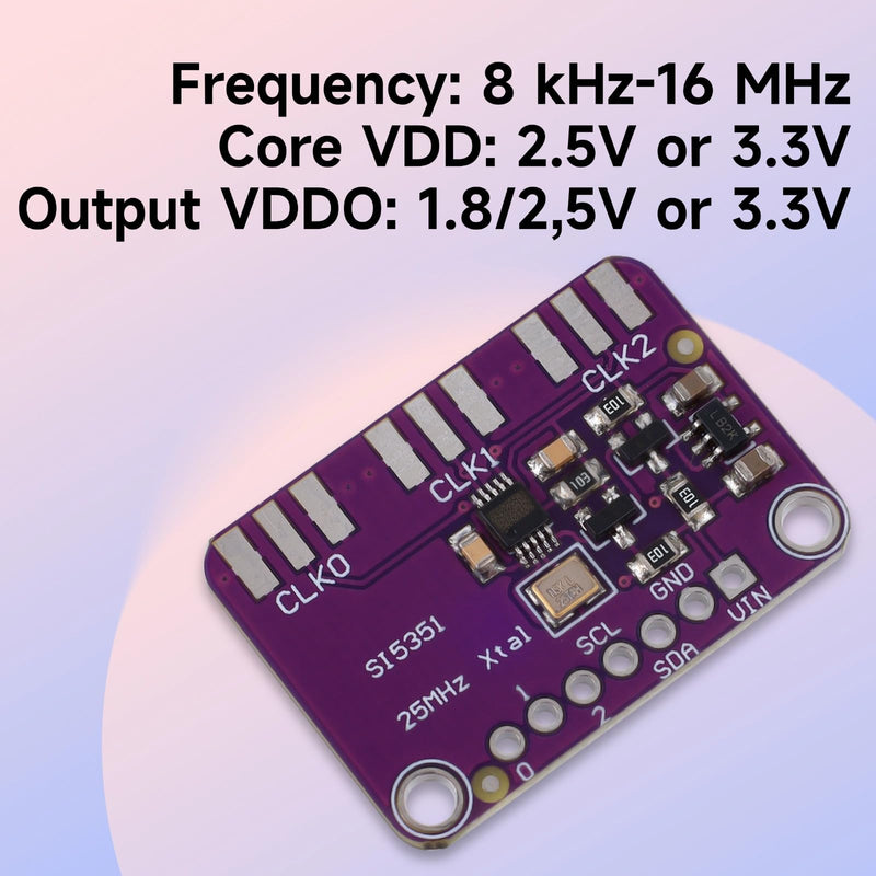 [Australia - AusPower] - High Frequency Signal Generator Si5351A Si5351 5351, 8KHz to 160MHz DC3.3-5V Square Wave Frequency Generator Board Module I2C for Arduino - 2PCS 
