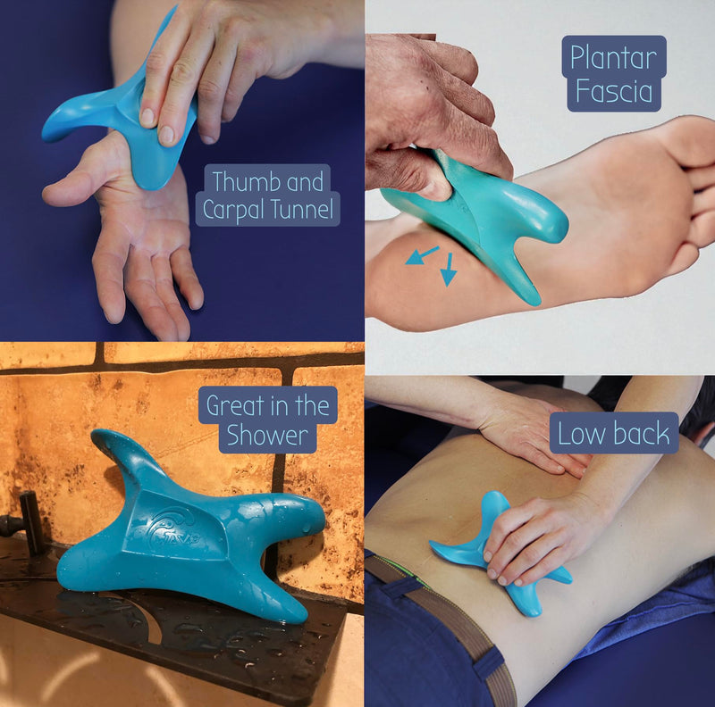 The Wave Tool, The Ultimate Soft Tissue Release Tool. Patented, Ergonomic Scraping and Massage Tool for Trigger Points, fascial Release, Muscle Aches, Pain, tendonitis, Scar Tissue, Athletic Recovery Deep Sea Teal