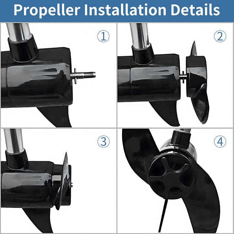 2 Pack Motor Boat Propellers,Electric Trolling Motor Outboard Propeller,Replacement Propeller Kit for Marine Boats & Fishing（Fits for ET44L /ET54L/D65L/T34） Propeller-2 Blades
