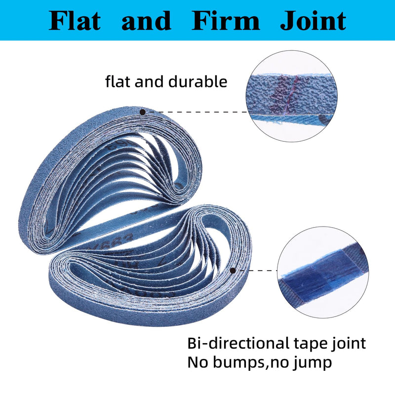[Australia - AusPower] - 3/8" x 13" Zirconia Sanding Belts, 30 pack 3/8x13 Inch Sanding Belts 80 Grit, Zirconia Belt Sander Sanding Belts for Air File Belt Sander(3/8x13in, 80 Grit) 