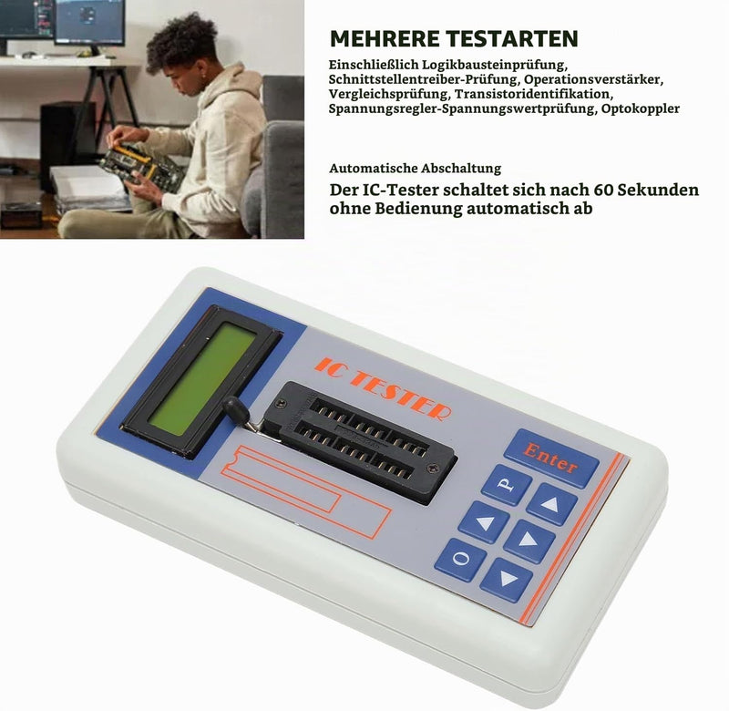 Integrated Circuit, TSH-06F Tester for Integrated Circuits, IC Chip Testers with 1300 Integrated Chip Data Models, Transistor Testers with 5 V, 3.3 V With Terminal
