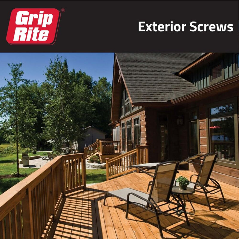 [Australia - AusPower] - Grip-Rite PTN3S1 PG10 Polymer Coated #8 x 3 Coarse Thread Deck Screw, Gray, 1lb Box #8 x 3" 