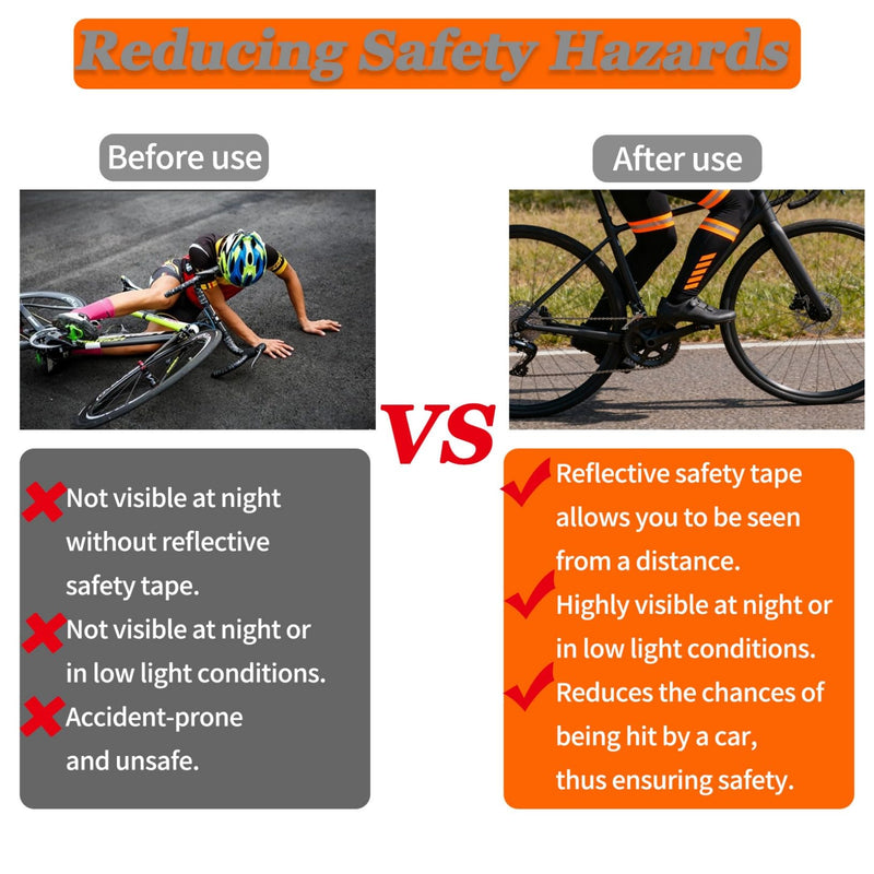 2" x 66ft Reflective Ribbon, 2 cm Reflective Width High Visibility Reflective Strip, Silver Florescent Safety Webbing for Walking Cycling Clothes Backpacks Pet Collars (Orange) Orange 2pcs 2" x 66 FT