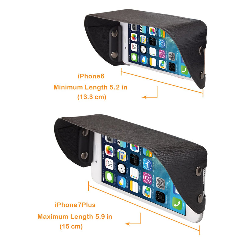 [Australia - AusPower] - TFY Universal Phone Sun Shade & Glare Visor Shield for 4.5 to 6.1 Inch Smartphones - Compatible with iPhone 15/14 / 13/12 / XS/XR / 8 / SE 