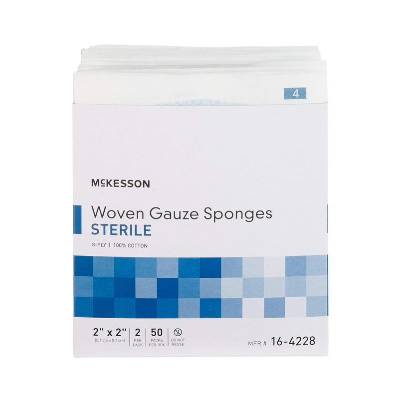 [Australia - AusPower] - McKesson 8-Ply Sterile Gauze Sponges, 2" x 2", 2 counts per Pack, 50 Packs (total 100 Sterile Gauze Sponges) 