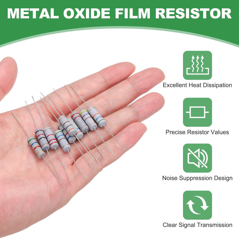 QUARKZMAN 25 Pieces 3W 56 Ohm Metal Film Resistor Electronic Components Resistors Kit 5% Tolerance for Power Supplies Audio Computer TV Circuit Boards | Electronic Components Resistors for Power Supplies Audio Computer TV Circuit Boards 56 ohms