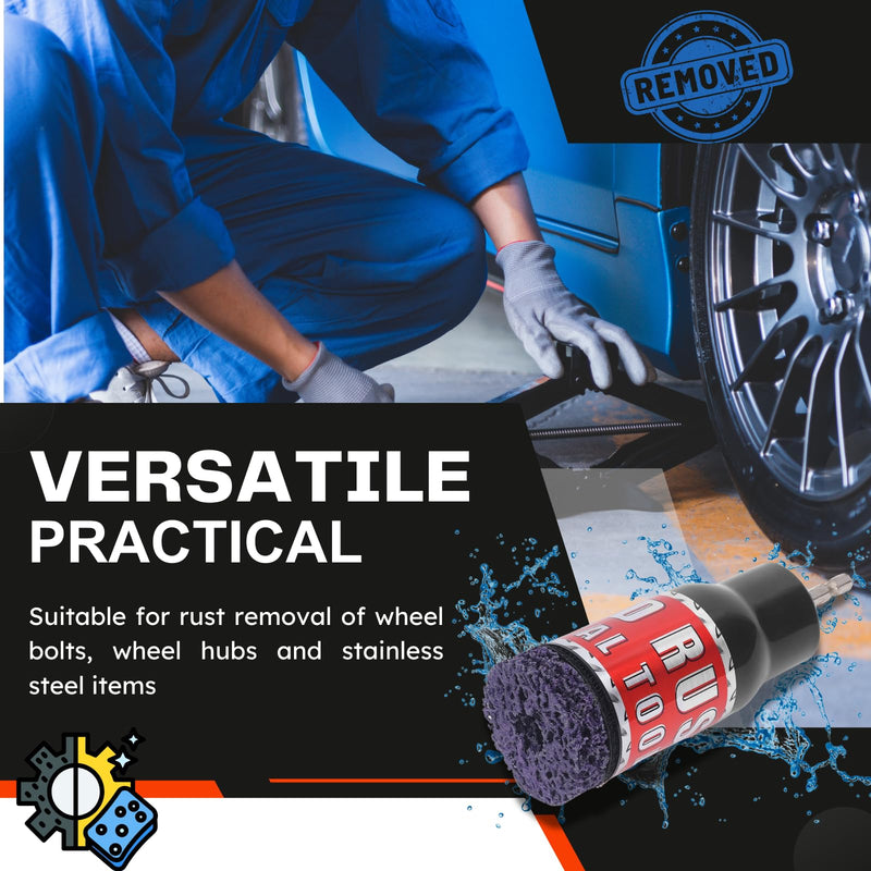 [Australia - AusPower] - Rankomu Wheel Bolt and Hub Cleaner with Wire Brush and 2 Grinding Wheels, Wheel Hub Grinder Cleaning Tool for 1/2 Inch Impact Wrench, Needle Scaler for Electric Drill 