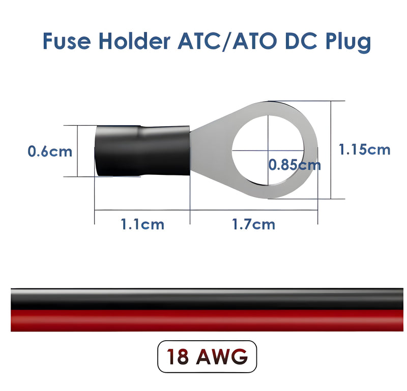 [Australia - AusPower] - Starlink Mini O Ring Connecters Extension Cable, 18AWG, Starlink Mini Direct Battery Power Cable, Waterproof, DIY Battery Kit with ATC/ATO Fuse Holder, Secure Blade Fuse Protection (3M/10FT) 3M/10FT 