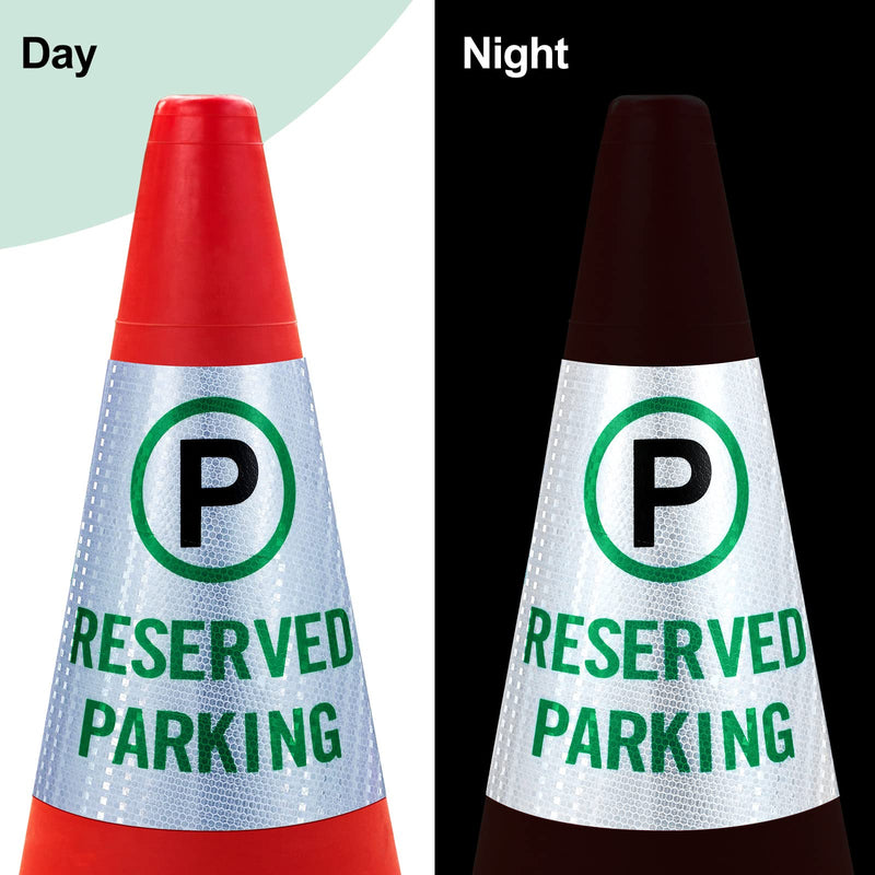 [Australia - AusPower] - Oudain 8 Pack Reserved Parking Cone Sleeve Bright Reflective Reserved Sign 360° High Visible Message Sleeve Reserved Parking Signs for Traffic Safety Cone Driveway Road Commercial Residential Area 