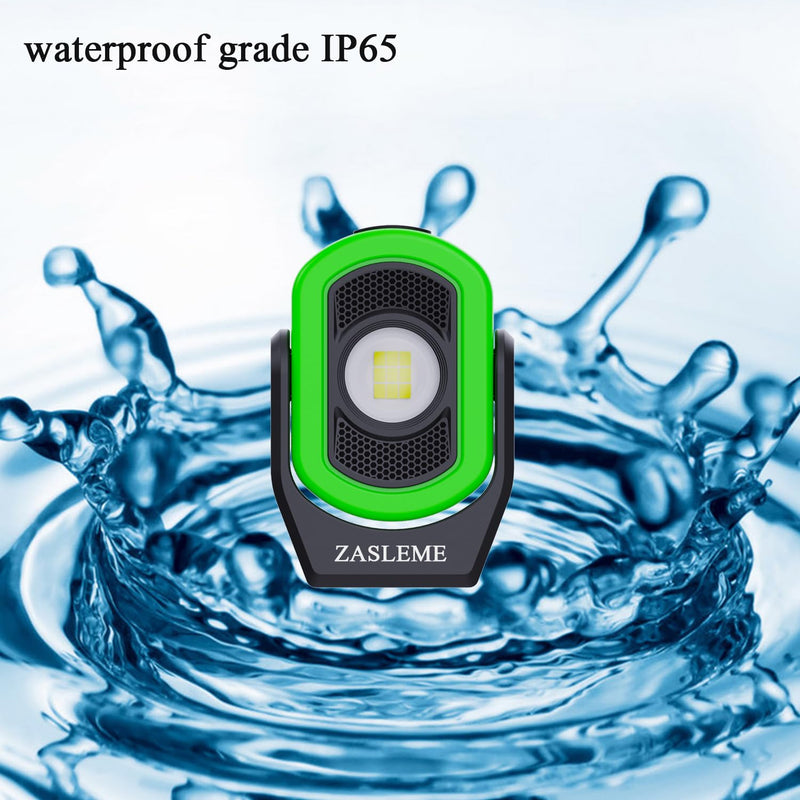 Upgrade 780 Lumens Little Cyclopia LED Rechargeable Magnetic Work Light,Waterproof Grade IP65,Anti-drop Impact Resistance IK07,USB Rechargeable Work Lights for Mechanics Workshop Green