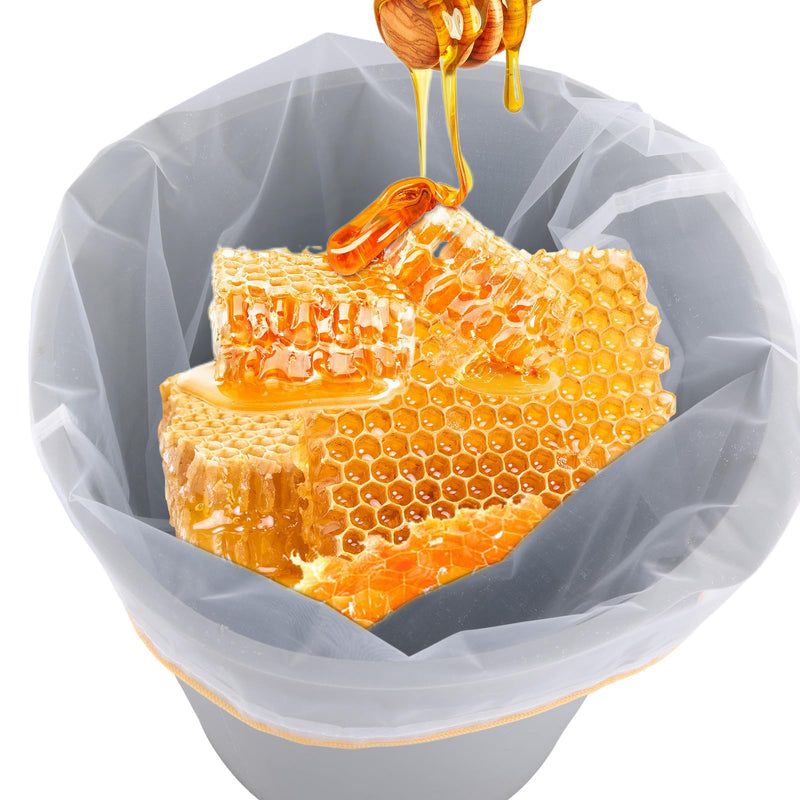 [Australia - AusPower] - PEUTIER Pack of 2 Honey Filter Bags, 57.5 x 46 cm, Fine Mesh Nylon Strainer Bag with Adjustable Drawstring, Reusable Honey Filter Cloth, Nut Milk Bag, Beekeeping Supplies for Beginners for Farmers 