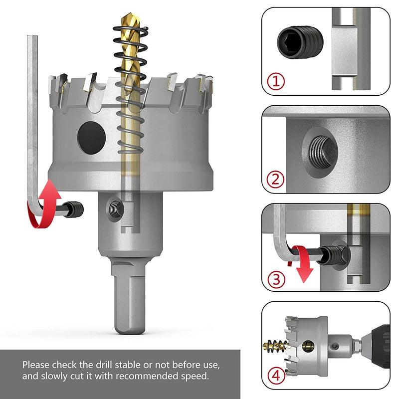 [Australia - AusPower] - GSTK Upgrade Heavy Duty Carbide Hole Saw,Metal Steel Hole Saw Drill Bit,TCT Hole Cutter-Alloy Hardness Upgrade, Life Upgrade,Use for Stainless Steel, mild Steel, Iron, Copper,etc (13mm|1/2") 13mm|1/2‘’ 