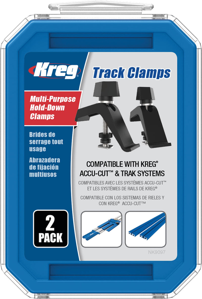 Kreg Track Clamps - Secure Non-Slip Grip - Track Saw Clamp - Professional-Grade Woodworking Tool - KMA7520