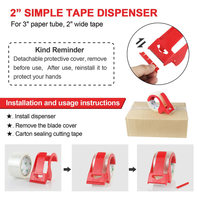 BOMEI PACK Stop Sign Sealing Tape,Pre-Printed IF Seal is Broken Check Contents Before Accepting Packing Tape with Dispenser 2 Inch x 110 Yards Heavy Duty Shipping Tape for Moving,Sealing