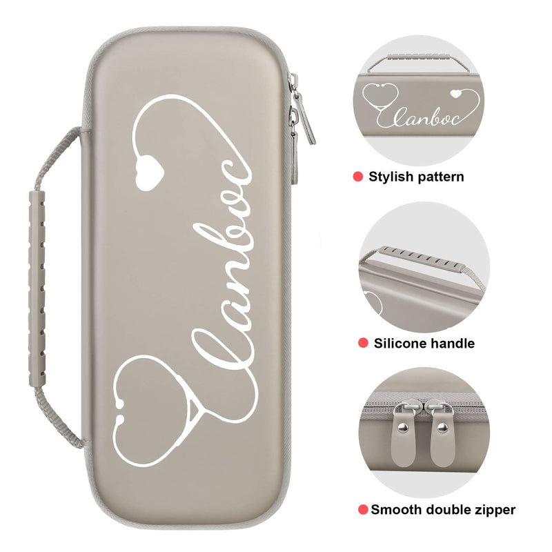 [Australia - AusPower] - Canboc Stethoscope Case, Large Stethoscope Holder with ID Slot, Compatible with 3M Littmann Classic III, Lightweight II S.E., Cardiology IV Stethoscope, Mesh Bag fit Pen Light, Grey PU-Grey 