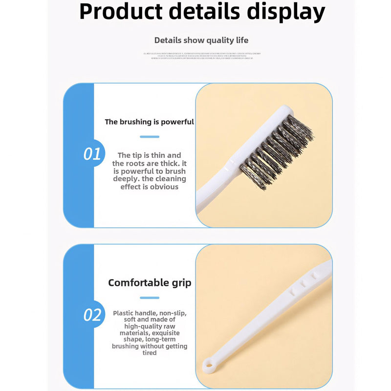 [Australia - AusPower] - Stainless Steel Wire Brushes - Heavy-Duty Reinforced Bristle Cleaning Brushes for Kitchen, Industrial Use, Walnut Carving Gaps, Rust Removal & Polishing (5-Pack, 18cm White Handle) 