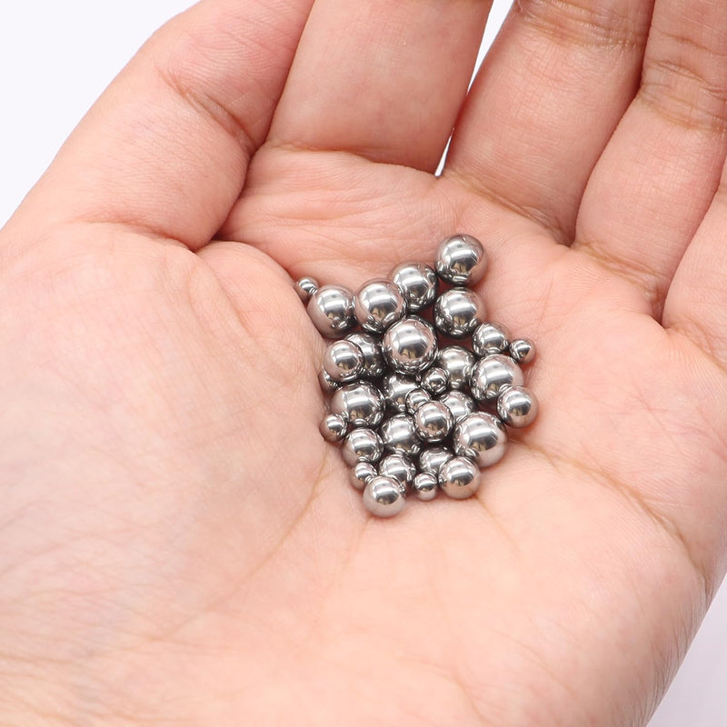 [Australia - AusPower] - weideer 490pcs 8 Sizes Bicycle Bearing Balls Metal Mixing Balls Assortment Kit 1/2" 3/8" 1/4" 7/32" 3/16" 5/32" 1/8" 3/32" Precision Steel Balls 