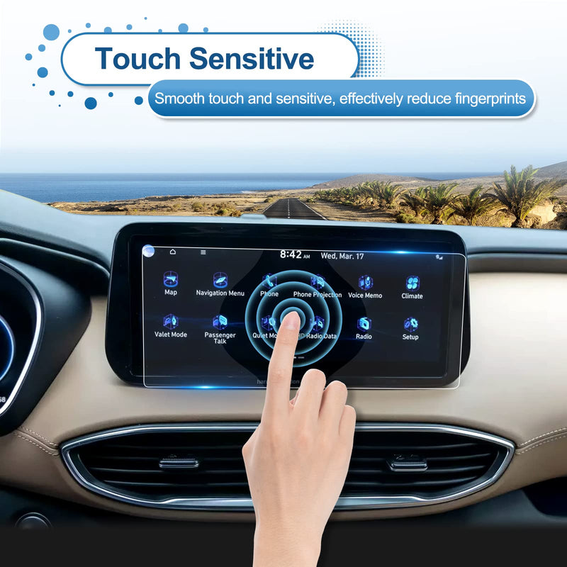 [Australia - AusPower] - 2021 2022 2023 Santa Fe Screen Protector for Hyundai Santa Fe (SEL/XRT/Limited/Calligraphy) 10.25-inch Touch Screen, 9H HardnessTempered Glass 2022 2023 Santa Fe Hybrid Accessories 10.25" 