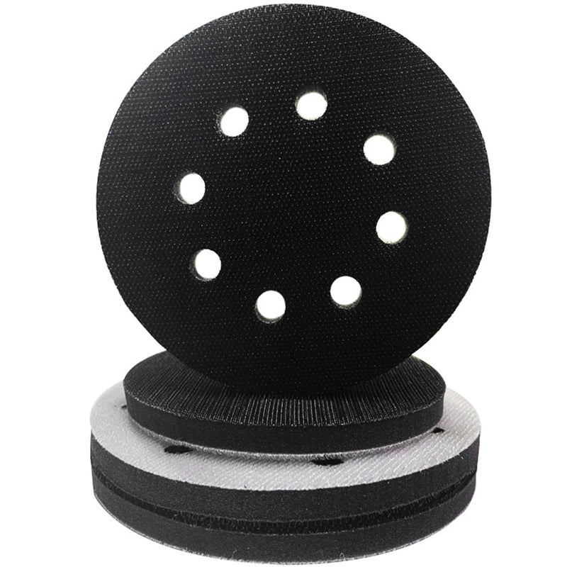 Set of 4 Soft Sponge Sanding Pads with 8 Holes 125mm Soft Sanding Pad for Sander, Shockproof and Protect Noise Reduction