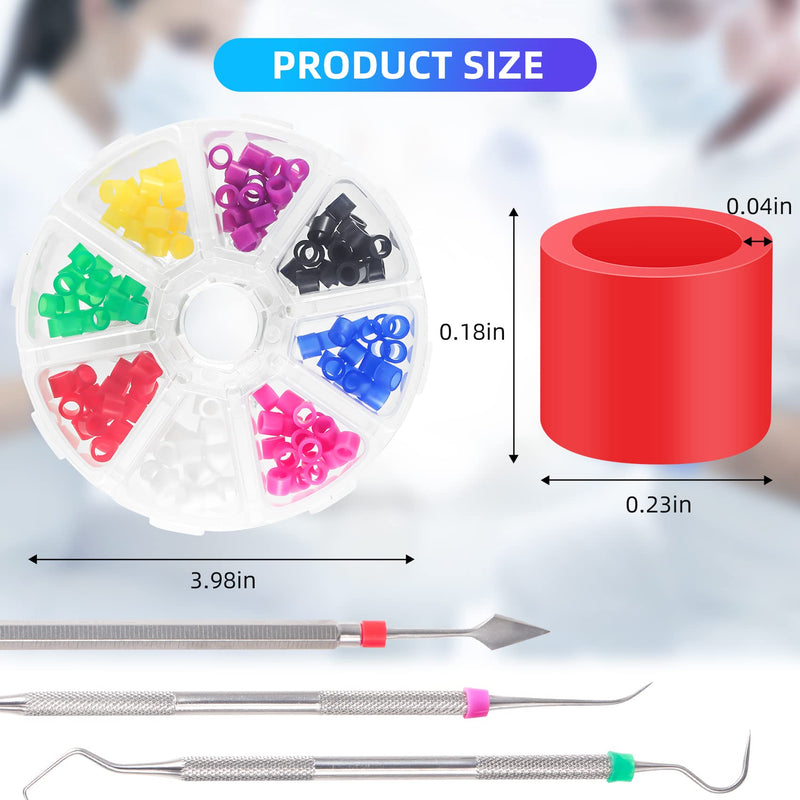 [Australia - AusPower] - Annhua 140 Pcs Dental Code Rings Instrument Silicone Color Code Rings with Separated Box, Dental Instrument Labels Rings Multiple 8 Colours for Different Dental Tools Instrument 140pcs 