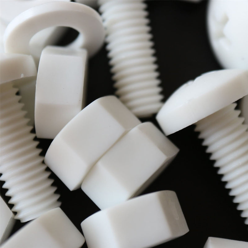 [Australia - AusPower] - 20 x White Pan Head Screws Polypropylene (PP) Plastic Nuts and Bolts, M8 x 20mm, Washers, (5/16 x 25/32 in) 