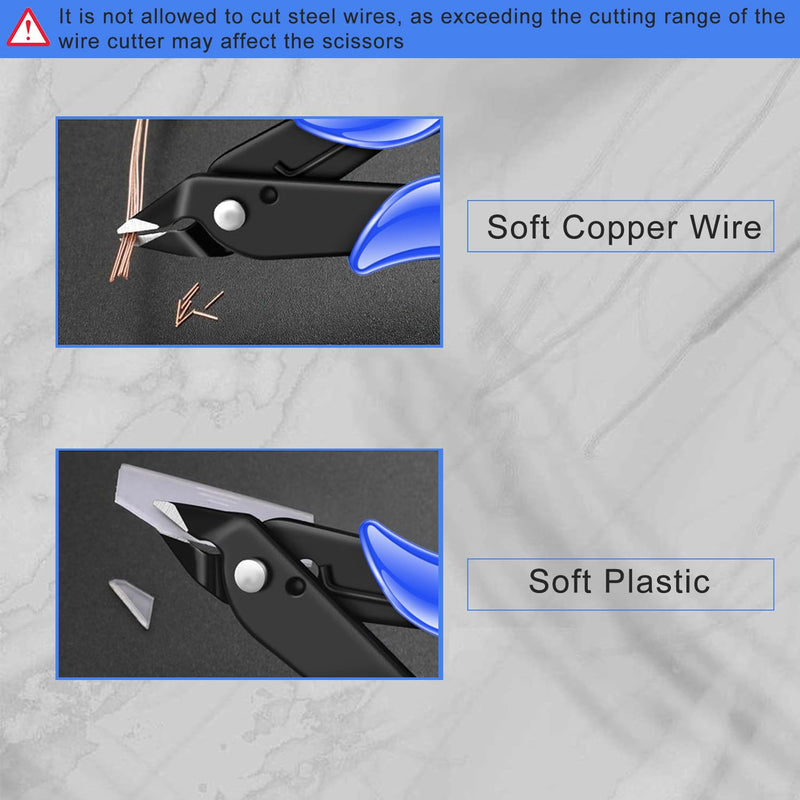 [Australia - AusPower] - NICE-POWER Wire Cutters, 5 Inch Professional Pliers Cutter Electronic Flush Wire Cutter Carbon Steel Cutting Nippers for Electrical Jewelry making,Floral art scissors(Blue) Blue ( 1 Pack ) 