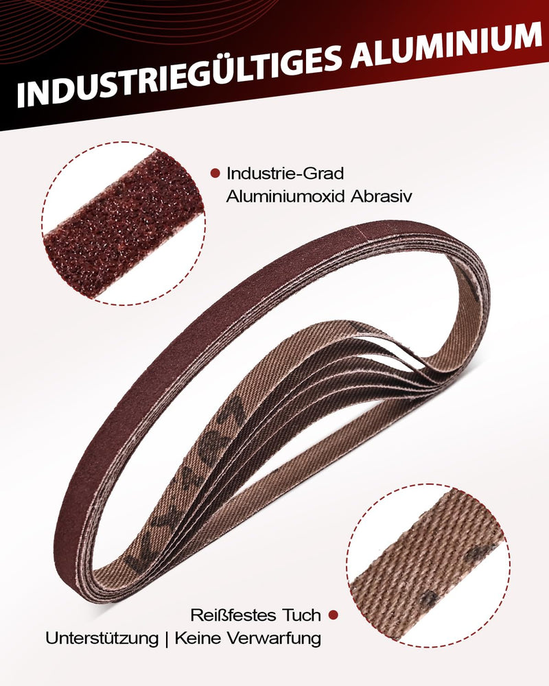 [Australia - AusPower] - 66 Piece Sanding Belts Sanding Rods Set, 7 x 320 mm Sanding Sticks Mini Finger Sander Grit 80/120/240/320/400/600, Sanding Detail Sticks for Small Projects, Wood DIY Crafts and Tight Spaces 