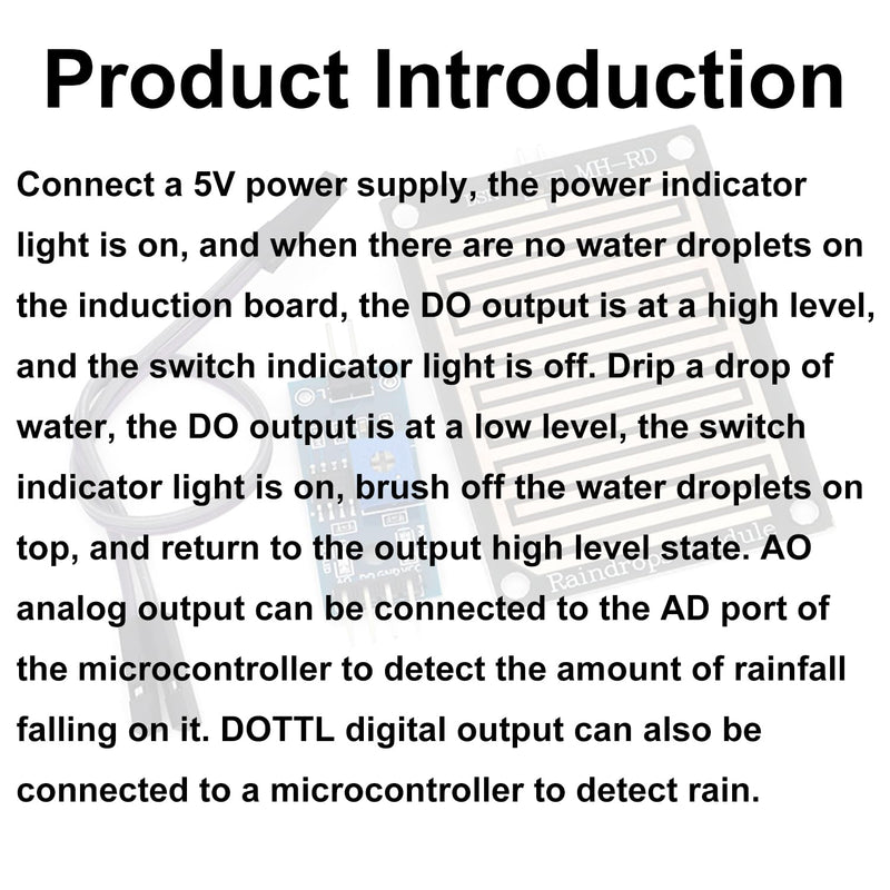 [Australia - AusPower] - Fielect Raindrops Module Raindrop Detection Sensor Humidity Rain Weather Sensitivity Monitoring for Arduino 