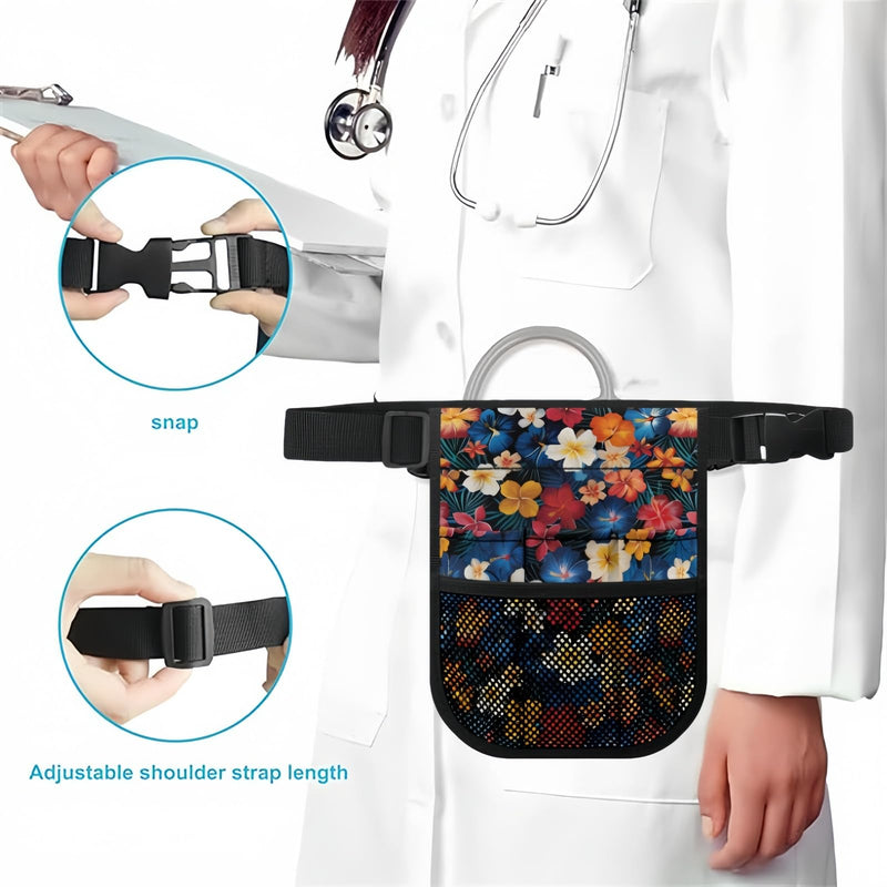 [Australia - AusPower] - Nurse Fanny Pack,Multi Compartment Medical Waist Bag,Medical Gear Pockets Storage for Stethoscopes,Bandage Scissors and Other Medical Supplies（Black） Black 