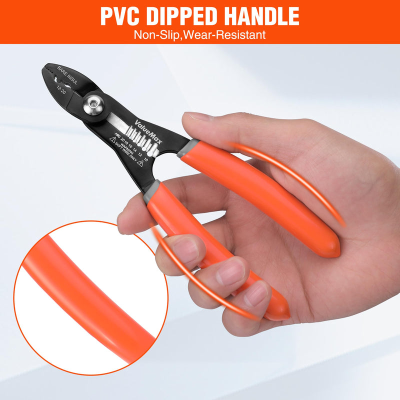 [Australia - AusPower] - Valuemax 4-in-1 Wire Stripper Tool, Wire Stripper, Wire Cutters, Wire Crimping Tool, Multifuntional Electrician Pliers for Clamping, Stripping, Cutting, Crimping, 10-20 AWG 