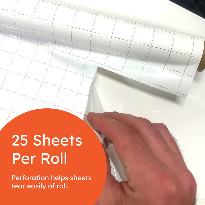 Geyer Instructional Products - 31.5'' x 24'' Portable Static Cling Dry Erase Grid Sheets, Reusable Electrostatic Whiteboard Sheets with Grid Lines, Sticks to Any Surface - 25 Pack 24"W x 31.5"H White With Gridlines
