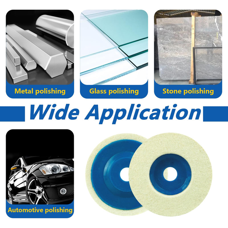 [Australia - AusPower] - SALI Polishing Hoods Pack of 10 Angle Grinder Wool Buffing Disc 125 mm Polishing Attachment Angle Grinder Buffing Disc Flex Polishing Discs Sanding Sanding Tool for Glass, Ceramic, Plastic, Car 