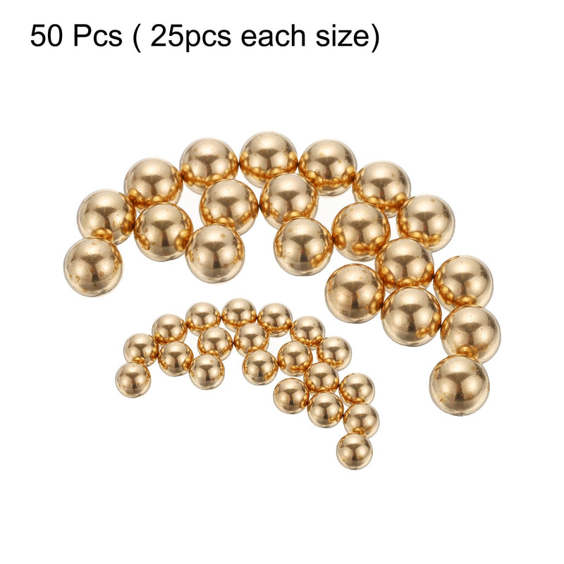 [Australia - AusPower] - uxcell 50pcs Precision Solid Brass Bearing Balls 1/4" 3/8" Industrial Brass Ball Spheres for Machinery, Automotive, and DIY 