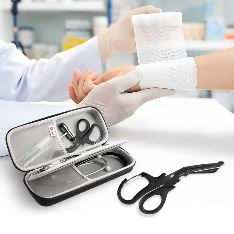 [Australia - AusPower] - Stethoscope Carrying Case Pink and 2 Pack Medical Scissors Trauma Shears for Nurses, Doctors, Nursing Students, EMT and EMS 